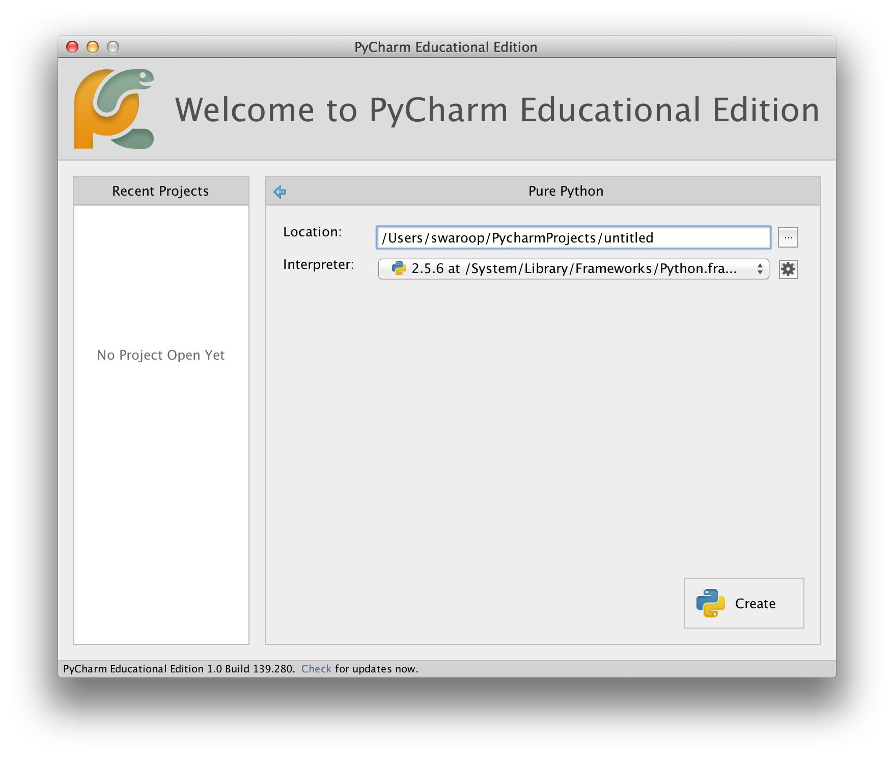 PyCharm project details